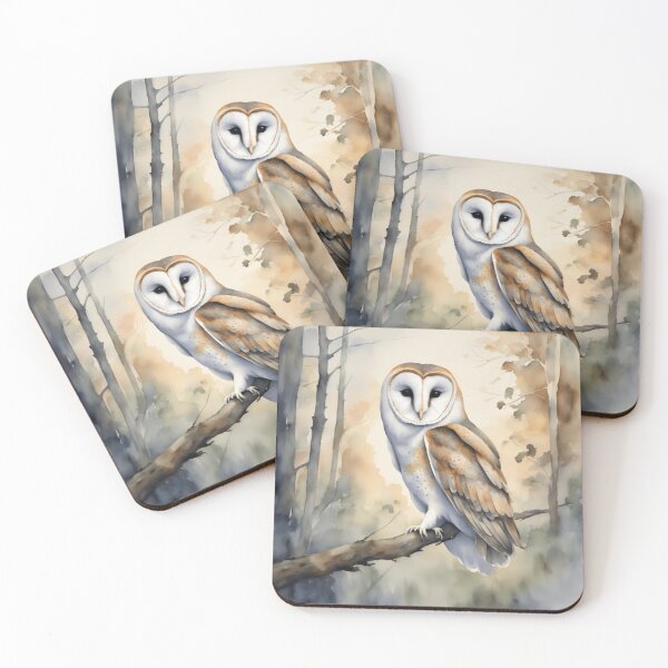 Item preview, Elegant Watercolor Barn Owl in Forest designed and sold by WaterBirdArt.