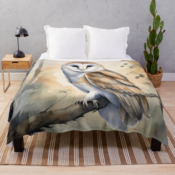 Item preview, Elegant Watercolor Barn Owl in Forest designed and sold by WaterBirdArt.
