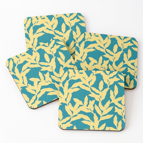 Item preview, Vibrant leaf Trail - Blue & Yellow designed and sold by Sarah Thorpe Designs .