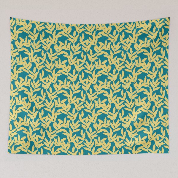 Item preview, Vibrant leaf Trail - Blue & Yellow designed and sold by Sarah Thorpe Designs .