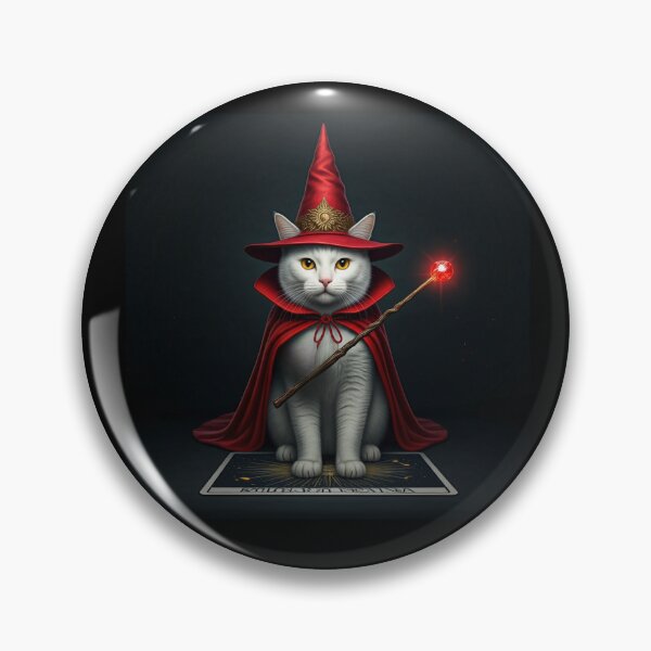 Item preview, The Feline Wizard: A Tarot Card of Magic and Mystery. Wizard Cat in Enchanted Red Robe. designed and sold by MarCreativArt.