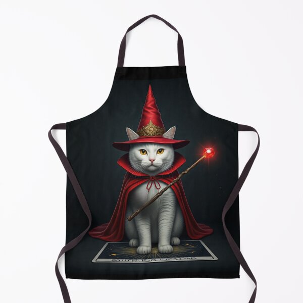 Item preview, The Feline Wizard: A Tarot Card of Magic and Mystery. Wizard Cat in Enchanted Red Robe. designed and sold by MarCreativArt.