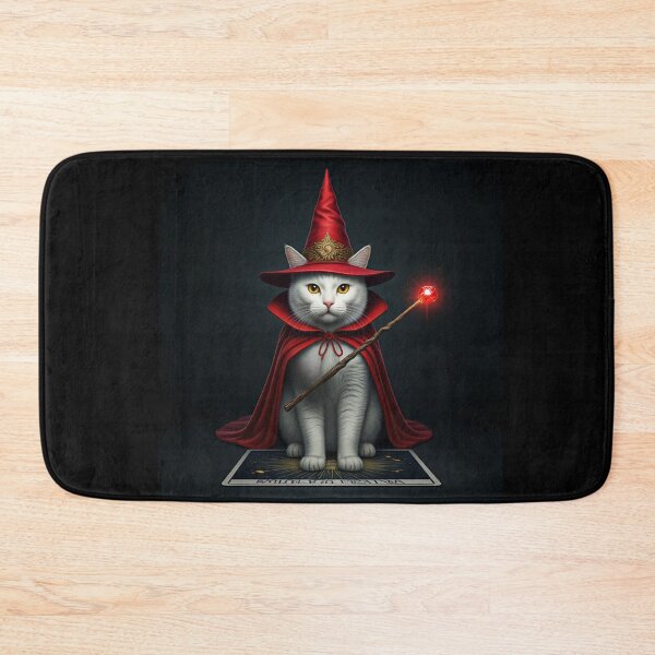 Item preview, The Feline Wizard: A Tarot Card of Magic and Mystery. Wizard Cat in Enchanted Red Robe. designed and sold by MarCreativArt.