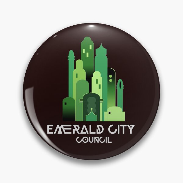 Aperçu de l'œuvre Logo du conseil municipal d'Emerald City en lettres blanches créée et vendue par ECCBand.