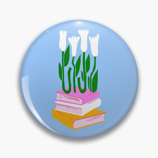 Item preview, Stack of Books with Tulips / Floral Pattern Blue designed and sold by AJdodd.