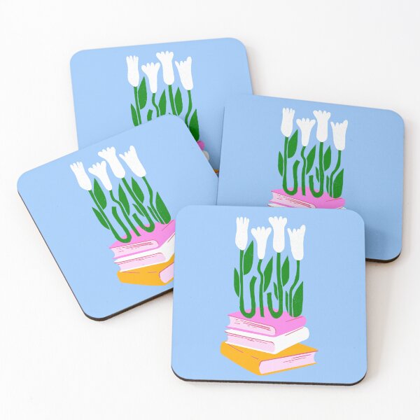 Item preview, Stack of Books with Tulips / Floral Pattern Blue designed and sold by AJdodd.