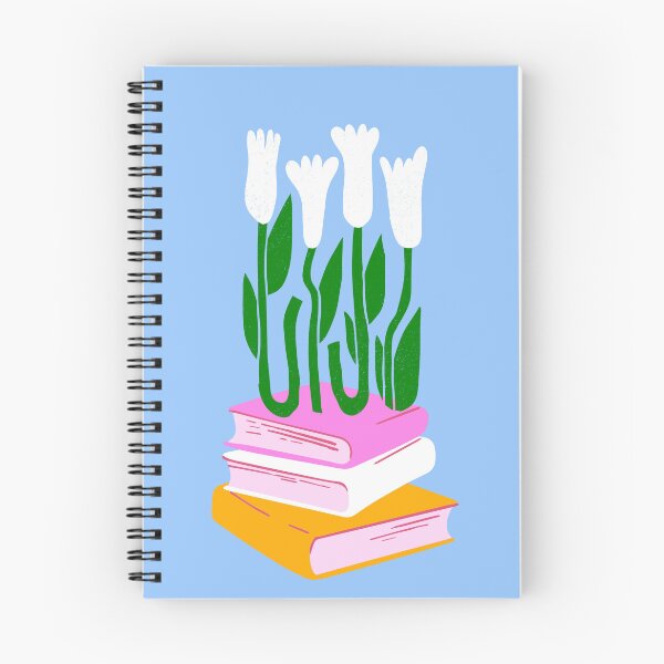 Item preview, Stack of Books with Tulips / Floral Pattern Blue designed and sold by AJdodd.