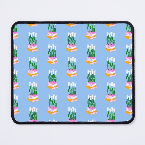 Item preview, Stack of Books with Tulips / Floral Pattern Blue designed and sold by AJdodd.