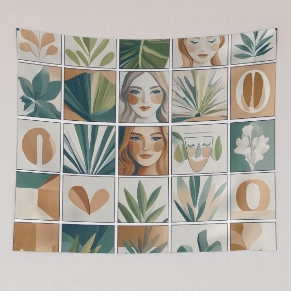 Item preview, Foliage & Faces, Pattern No5 designed and sold by Shoot-The-Moon.