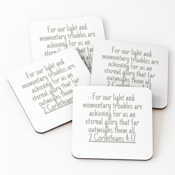 Item preview, For our light and momentary troubles are achieving for us an eternal glory that far outweighs them all. 2 Corinthians 4:17 designed and sold by successmom.
