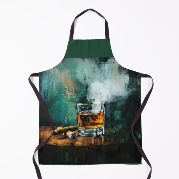 Item preview, Whiskey and Cigars - Moody Atmosphere with Abstract Turquoise and Green Abstract Digital Art AI Generated designed and sold by OlfactoART Studio.