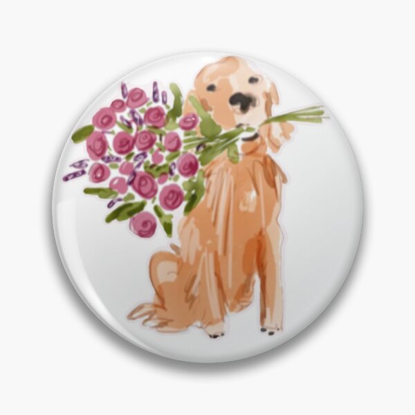 Item preview, Golden Retriever with Bouquet designed and sold by Supersigma.