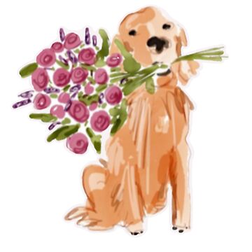 Artwork thumbnail, Golden Retriever with Bouquet by Supersigma