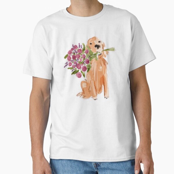 Aperçu de l'œuvre Golden Retriever avec bouquet créée et vendue par Supersigma.