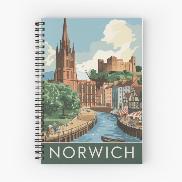 Item preview, Norwich Vintage Travel Poster designed and sold by TravelerRat.