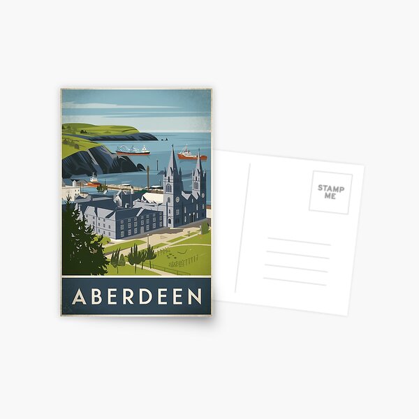 Item preview, Aberdeen Vintage Travel Poster designed and sold by TravelerRat.