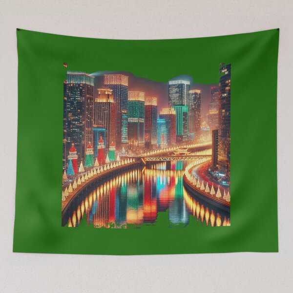 Item preview, Stunning Night View of Seoul's Namsan Tower at Christmas,  designed and sold by PaintMeWorld.
