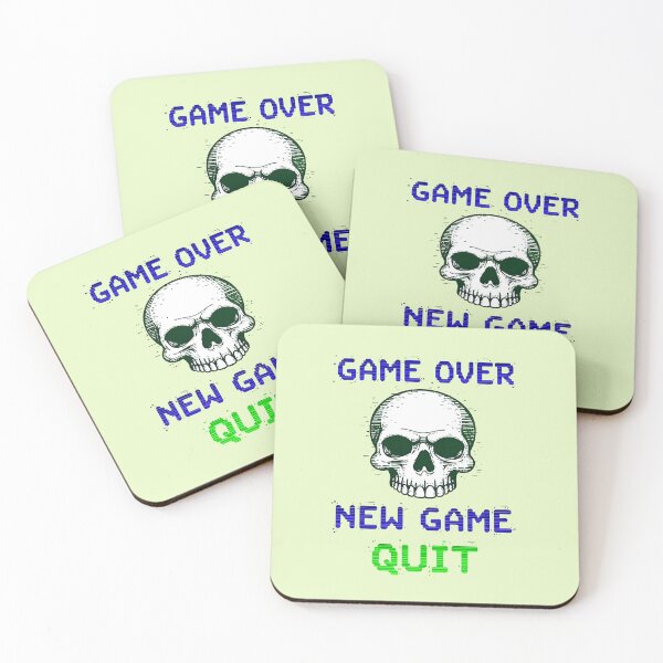 Item preview, Game Over Skull New Game Quit designed and sold by TheArtOfPat.