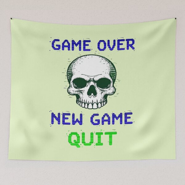 Item preview, Game Over Skull New Game Quit designed and sold by TheArtOfPat.