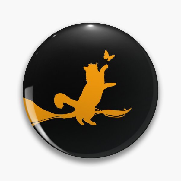 Item preview, Minimal Cute Cat Catching a Butterfly (orange and black) designed and sold by Kataverse.
