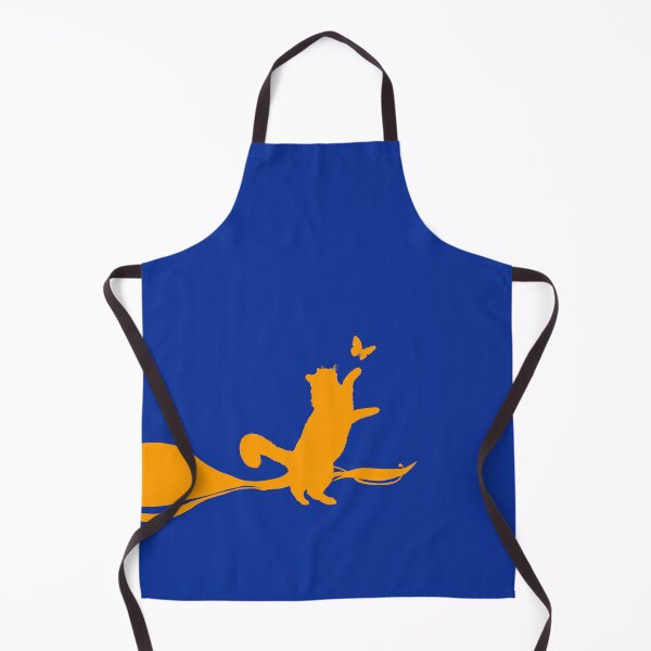 Item preview, Minimal Cute Cat Catching a Butterfly (orange and blue) designed and sold by Kataverse.