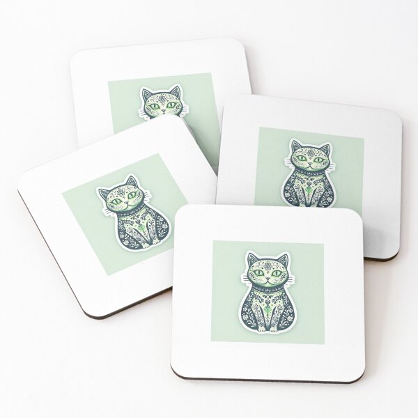 Item preview, Whimsical Folk Cat designed and sold by MamaHiba.