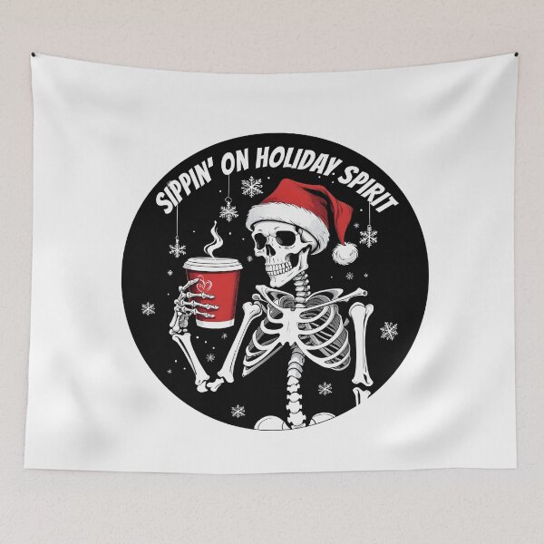 Item preview, Christmas Skeleton Sippin' On Holiday Spirit designed and sold by Moonde04.