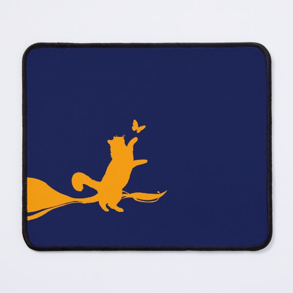 Item preview, Minimal Cute Cat Catching a Butterfly (orange and navy blue) designed and sold by Kataverse.