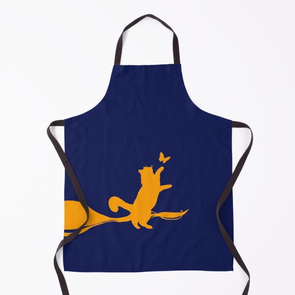 Item preview, Minimal Cute Cat Catching a Butterfly (orange and navy blue) designed and sold by Kataverse.