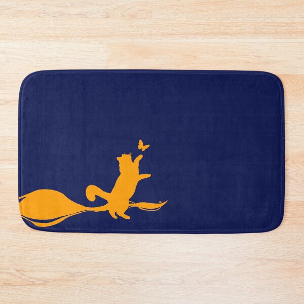 Item preview, Minimal Cute Cat Catching a Butterfly (orange and navy blue) designed and sold by Kataverse.