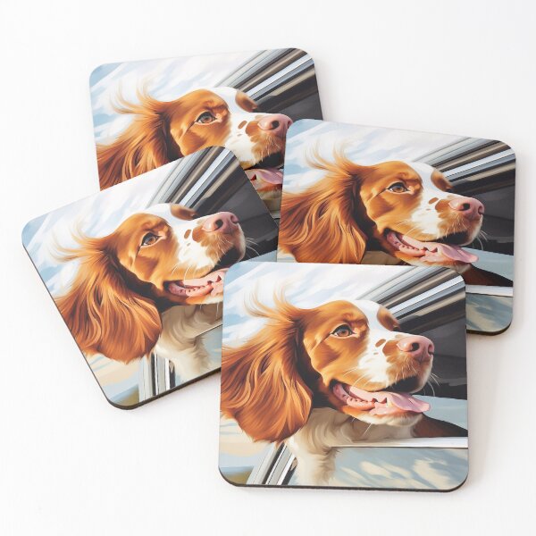 Item preview, Brittany spaniel in Car Window designed and sold by PetsArt.