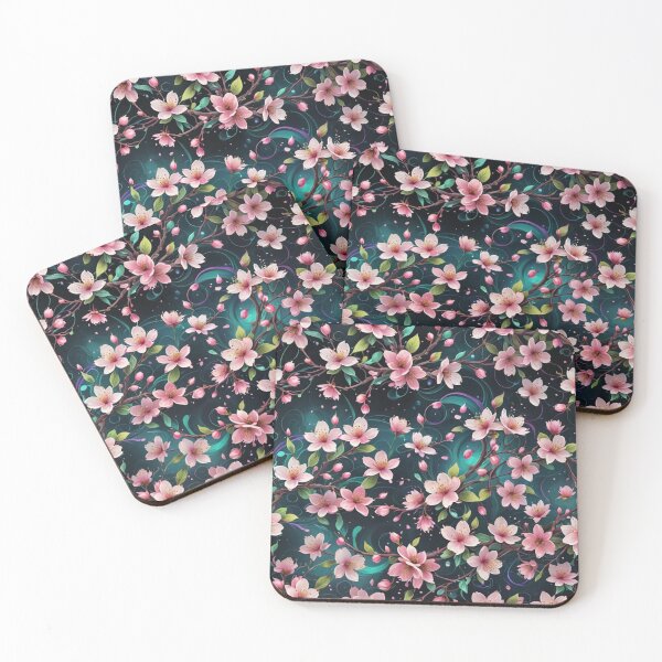 Item preview, Cherry Blossoms with black background designed and sold by melissabeta.