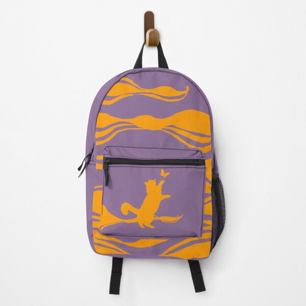 Item preview, Minimal Cute Cat Catching a Butterfly (orange and lavender) designed and sold by Kataverse.