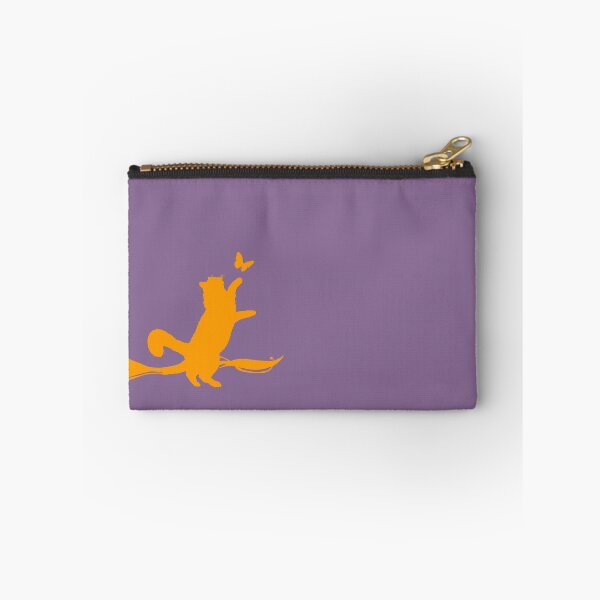 Item preview, Minimal Cute Cat Catching a Butterfly (orange and lavender) designed and sold by Kataverse.