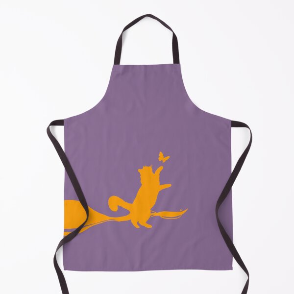 Item preview, Minimal Cute Cat Catching a Butterfly (orange and lavender) designed and sold by Kataverse.
