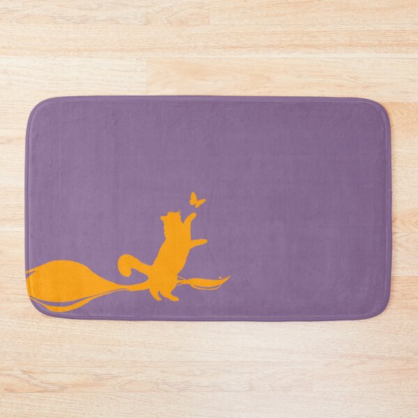 Item preview, Minimal Cute Cat Catching a Butterfly (orange and lavender) designed and sold by Kataverse.