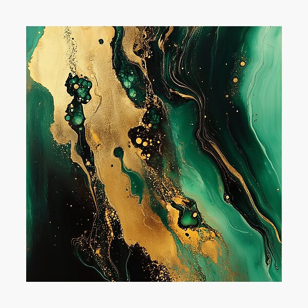 Item preview, Gold and green ink splashes 002 designed and sold by karolgart.