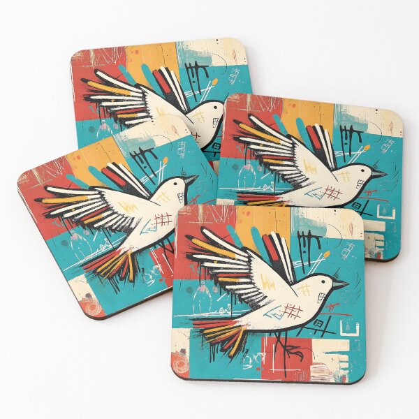 Item preview, Stylized Peace Dove in Flight - Bold Geometric Patterns and Urban Energy Digital AI Generated Art designed and sold by OlfactoART Studio.