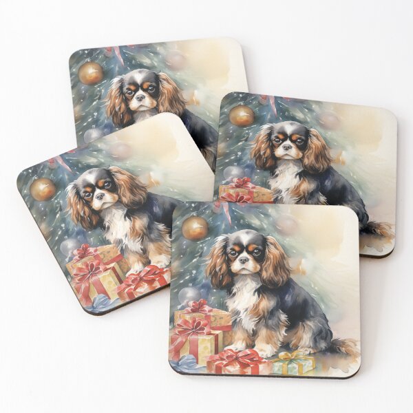 Item preview, English Toy Spaniel Christmas Watercolor Portrait designed and sold by Samuelsboro.