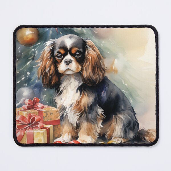 Item preview, English Toy Spaniel Christmas Watercolor Portrait designed and sold by Samuelsboro.