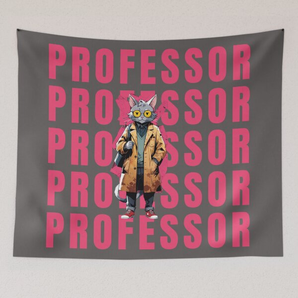 Item preview, professor cat illustration designed and sold by La Loca.