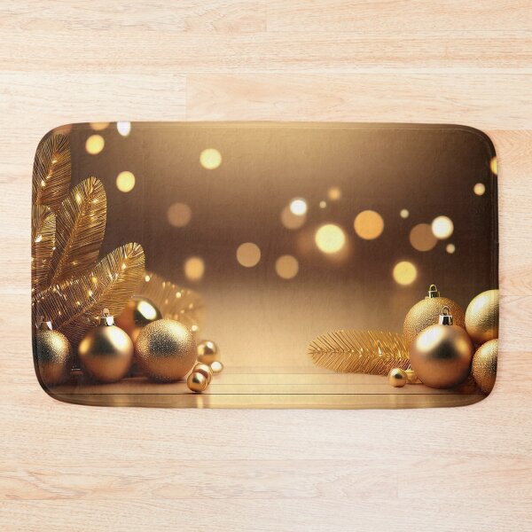 Item preview, A festive Christmas scene with golden ornaments and a warm, glowing background designed and sold by homydesign.