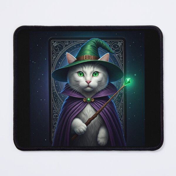 Item preview, The Feline Wizard: A Tarot Card of Magic and Mystery. Magical Cat Wizard - Amulet of Luck designed and sold by MarCreativArt.