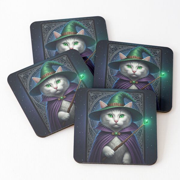 Item preview, The Feline Wizard: A Tarot Card of Magic and Mystery. Magical Cat Wizard - Amulet of Luck designed and sold by MarCreativArt.