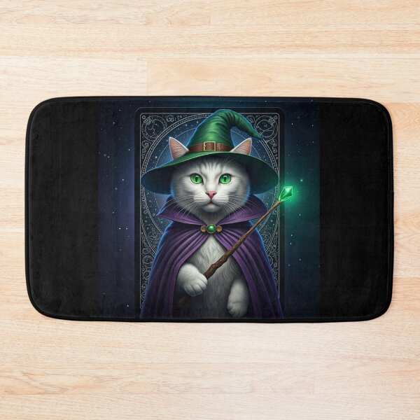 Item preview, The Feline Wizard: A Tarot Card of Magic and Mystery. Magical Cat Wizard - Amulet of Luck designed and sold by MarCreativArt.