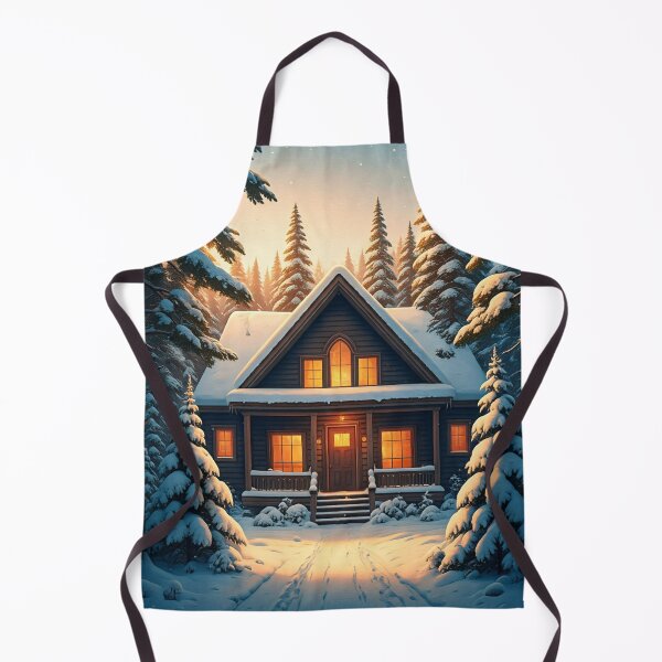 Item preview, A cozy wooden cabin sits nestled in a snowy forest, its warm glow contrasting the winter wonderland designed and sold by homydesign.