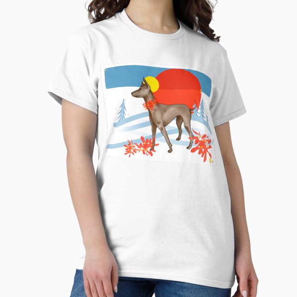 Vista previa del artículo con la obra «Perro Xolo Navideño Sol Luna Nieve», diseñado y vendido por HillbillyGirl.