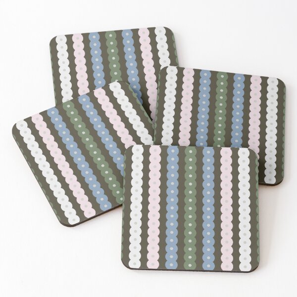 Item preview, Scallop stripes with polka dots muted blue green designed and sold by FrancesPoff.