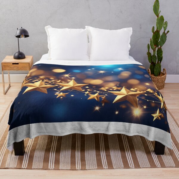 Item preview, Golden stars sparkle and shine against a backdrop of twinkling lights designed and sold by homydesign.