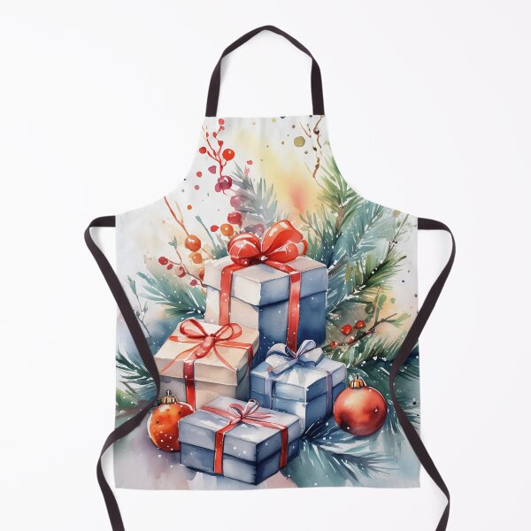 Item preview, Watercolor of gifts with pine and berries. Festive mood evoked designed and sold by homydesign.